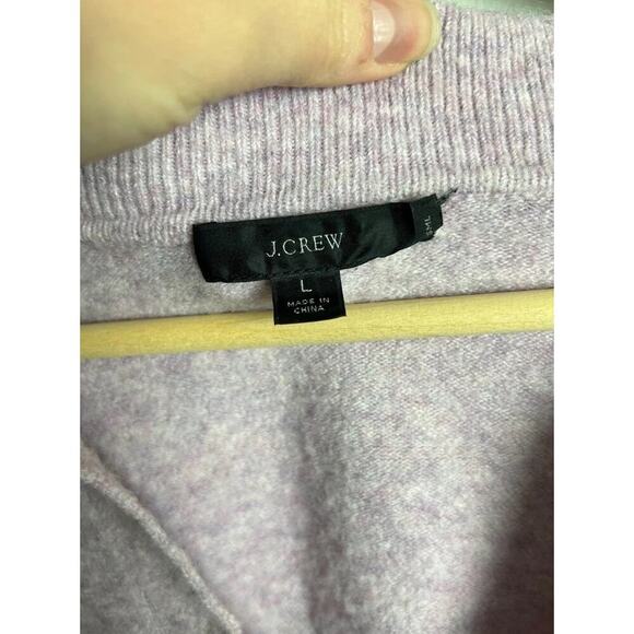 J crew Collared V-neck Sweater Supersoft Yarn Pink/Purple Preppy Size Large Wm’s - Picture 3 of 6